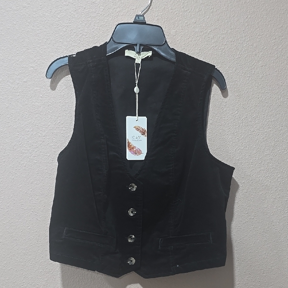 Black Button-Up Vest